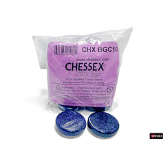 PREORDER CHX BGC10 15 of Speckled Cobalt 30mm Backgammon Checkers in a bag