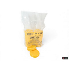 PREORDER CHX BGC27 15 of Opaque Yellow 35mm Backgammon Checkers in a bag