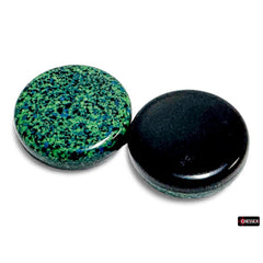 PREORDER CHX REV04 64 of Opaque Black & Speckled Fern 30mm Reversi Checkers in a bag