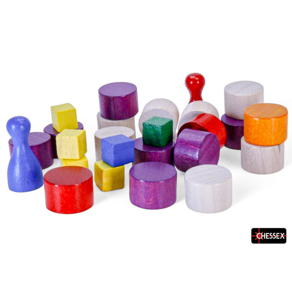 PREORDER CHX BYZ1000A Bag of Wooden Pawns - Cubes - Discs - Tokens