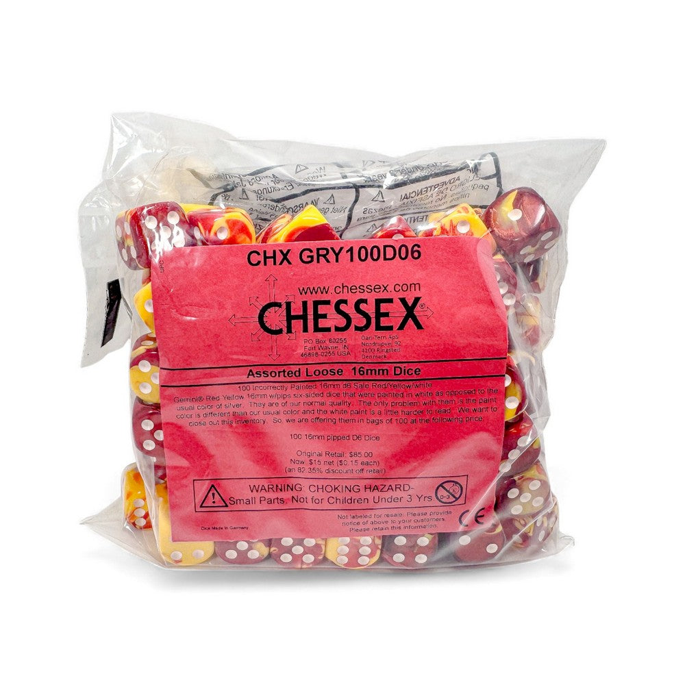 PREORDER CHX GRY100D06 100 Incorrectly Painted 16mm d6 Sale Red/Yellow/white