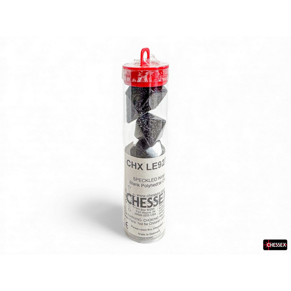 PREORDER CHX LE927 Speckled Polyhedral Ninja Set of 6 Blank Dice