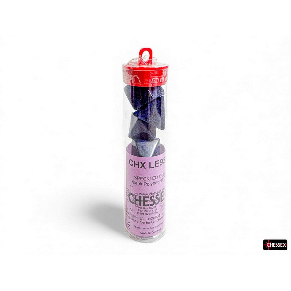 PREORDER CHX LE930 Speckled Polyhedral Cobalt Set of 6 Blank Dice