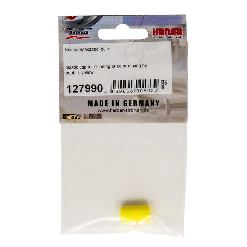 PREORDER H&S Airbrushes - plastic cap for cleaning or color mixing by bubble - yellow