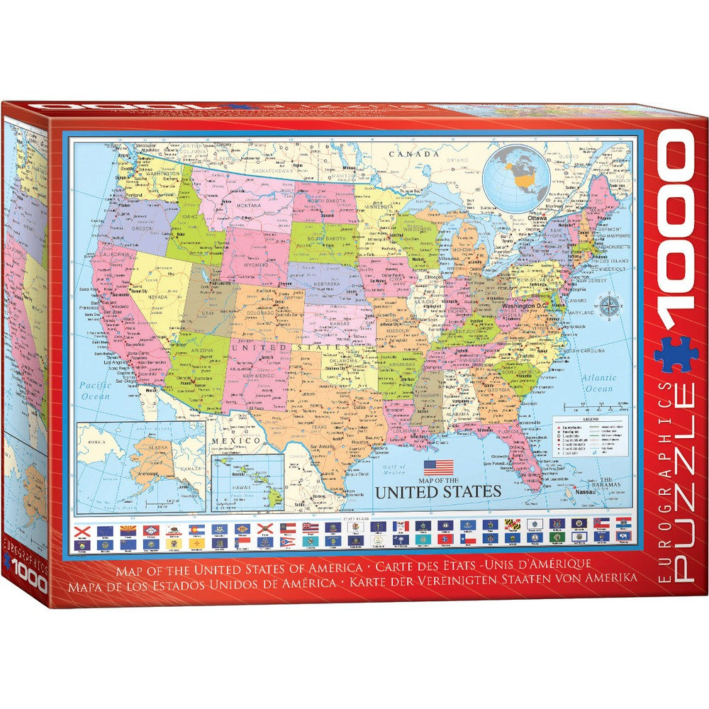 Puzzle - Eurographics - Map Of The Usa 1000pc