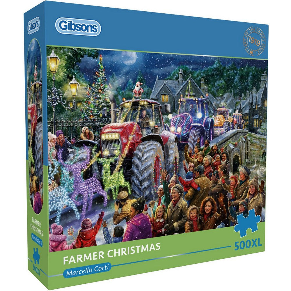 PREORDER Puzzle - Gibsons - Farmer Christmas 500pc XL Size Pieces