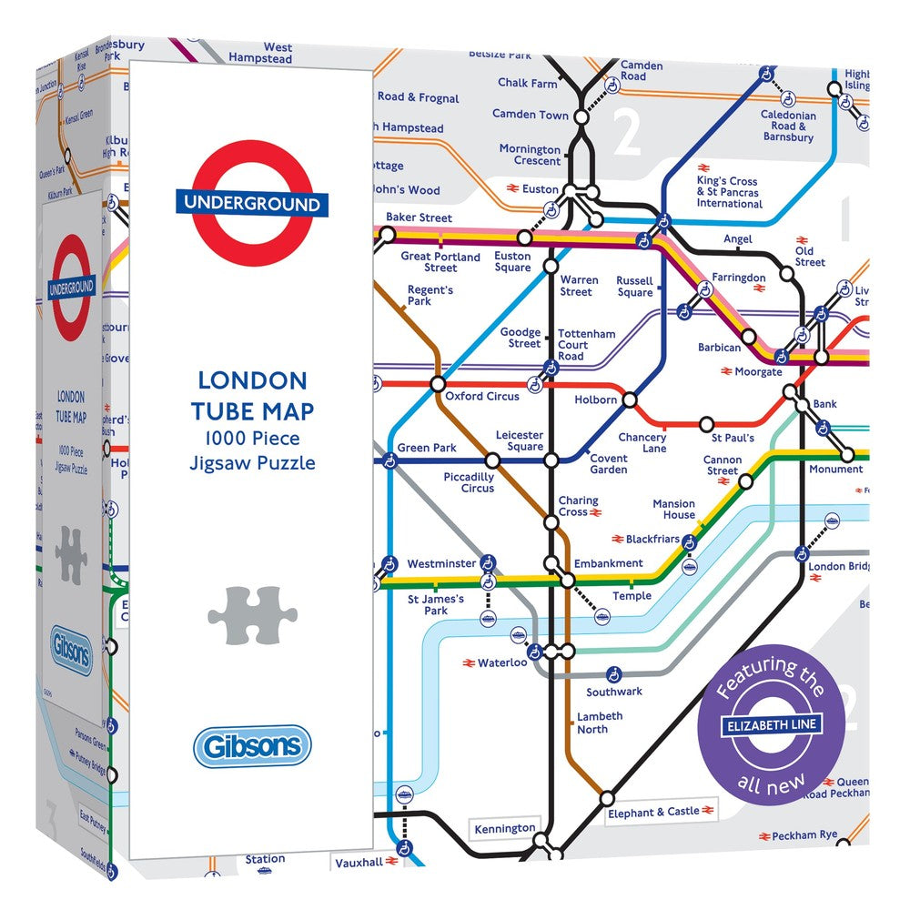 PREORDER Puzzle - Gibsons - London Tube Map 1000Pc