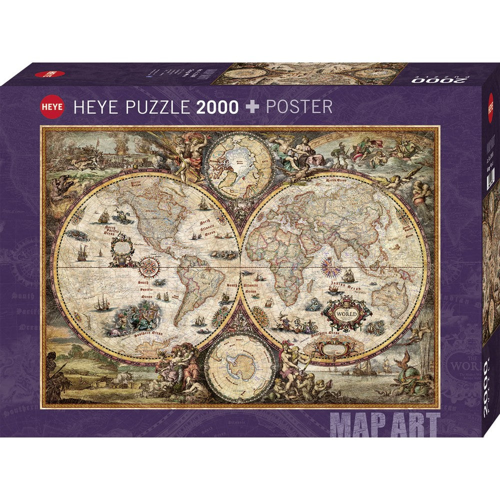 PREORDER Puzzle - Heye - Map Art; Vintage World 2000Pc