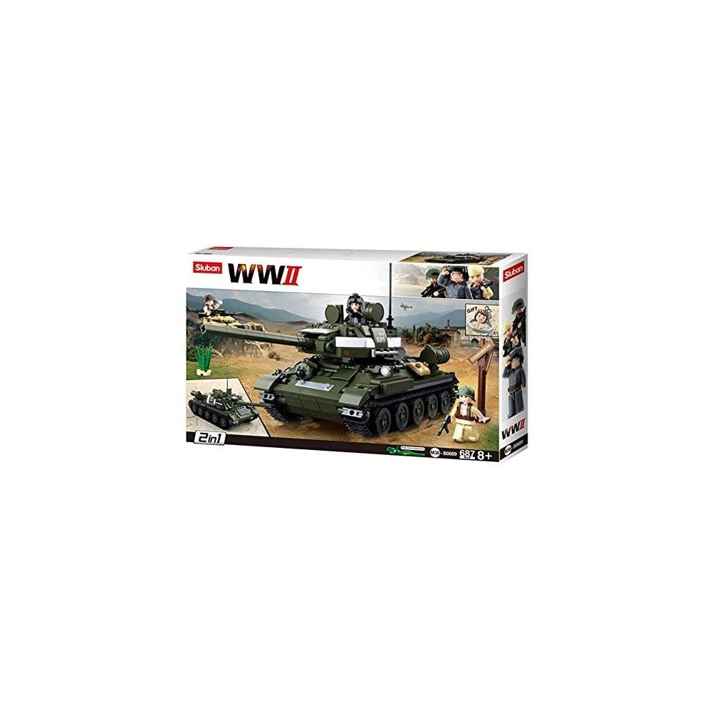 Ww2 Tank T-34/85 2In1 687Pc