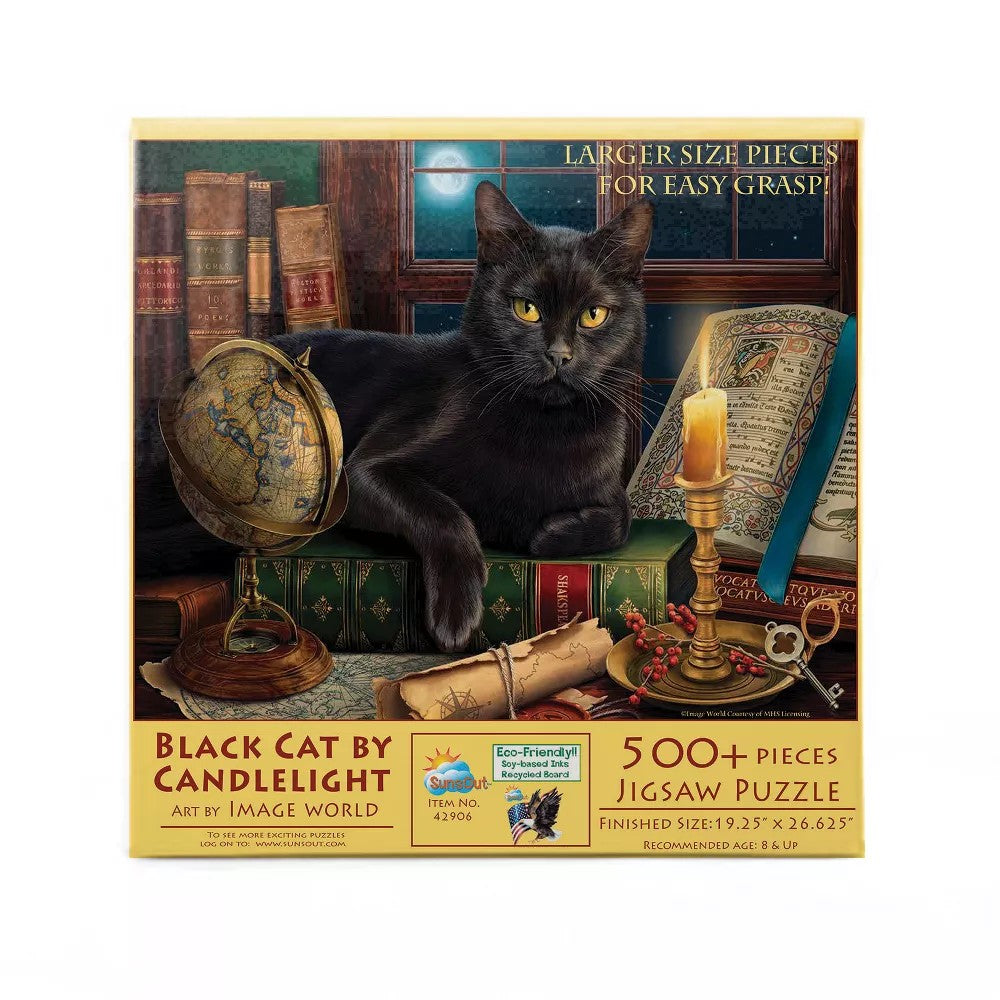 Puzzle - Sunsout - Black Cat By Cand/L 500Pcxl