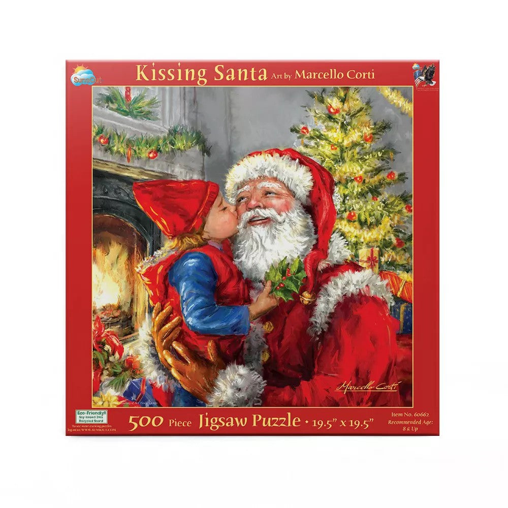 Puzzle - Sunsout - Kissing Santa 500Pc