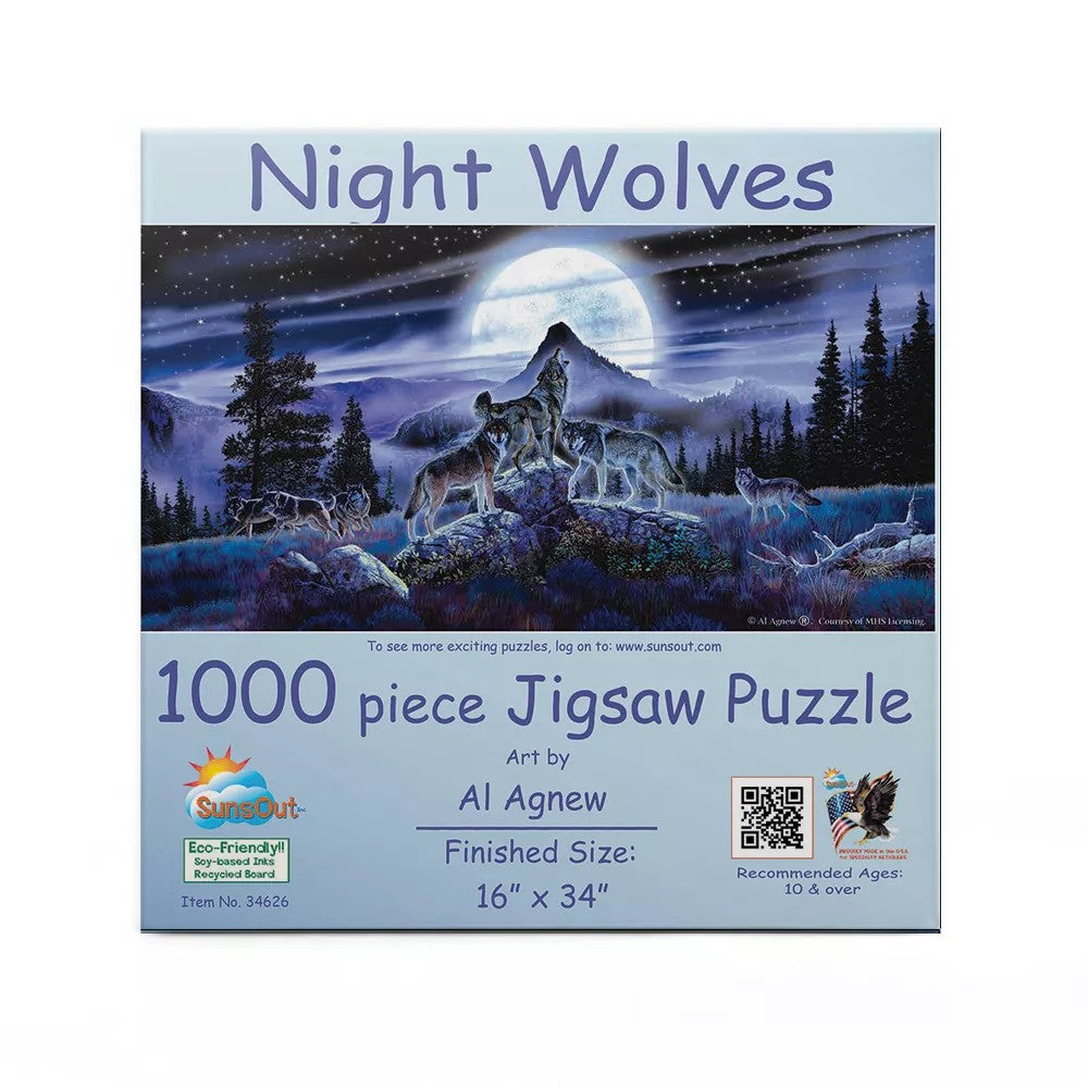 Puzzle - Sunsout - Night Wolves 1000Pc