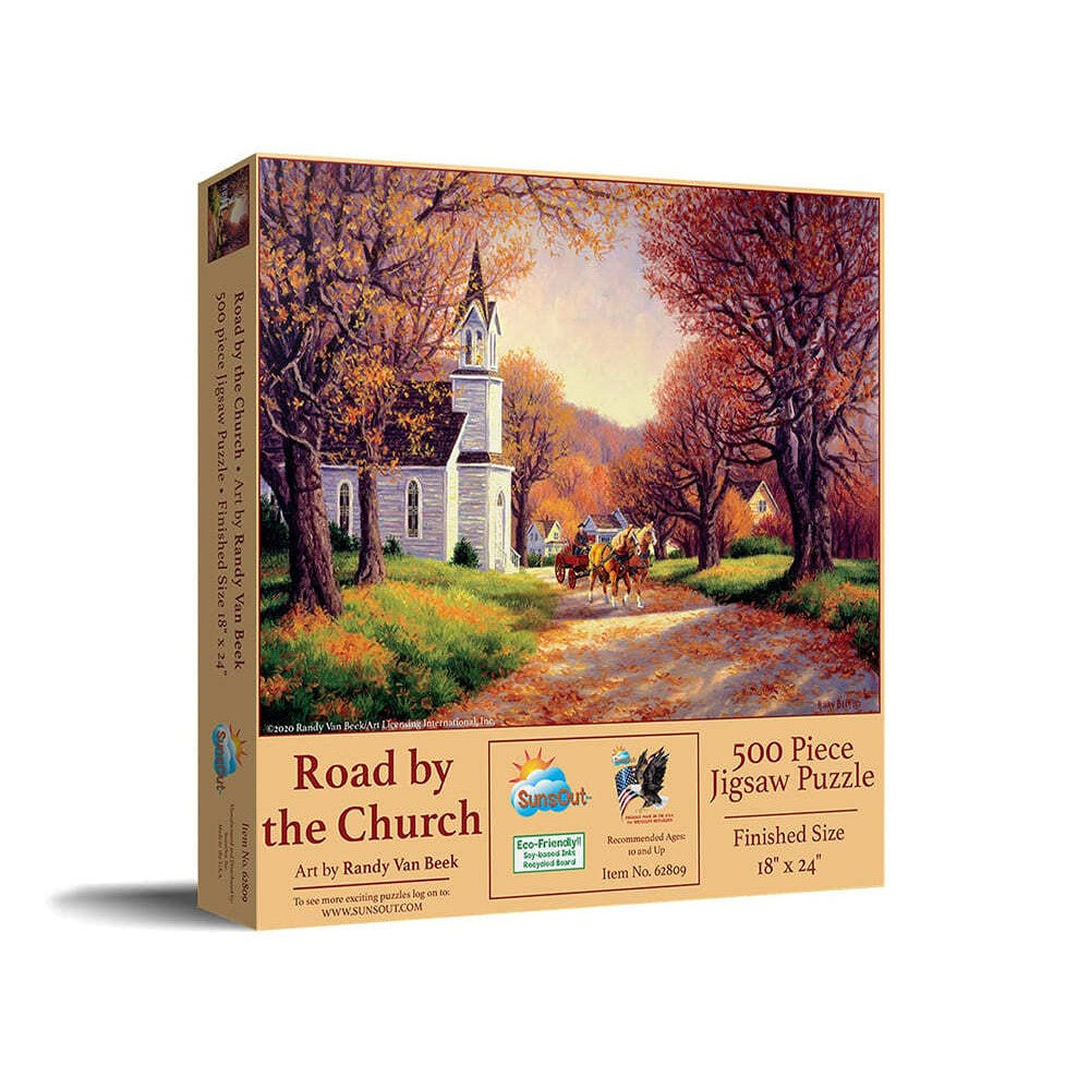 Puzzle - Sunsout - Road By The Church 500Pc