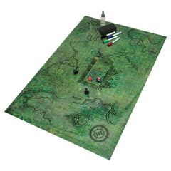U2 ENHANCE RPG Grid Mat - Tabletop Map (24x36 inch) Dry Erase Grid with Pouch & Marker Kit (Grass)
