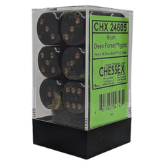 U2 CHX 24605 Brush Deep Forest/gold 16mm d6 Dice Block (12 dice)
