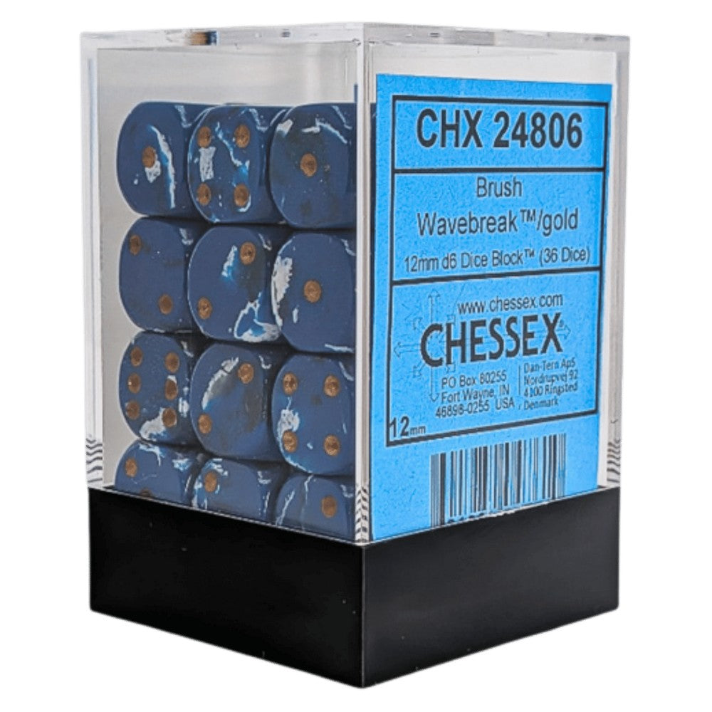U2 CHX 24806 Brush Wavebreak/gold 12mm d6 Dice Block (36 dice)
