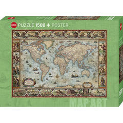 Puzzle - Heye - Zigic; Map Art Willem Blaeu World 1500pc