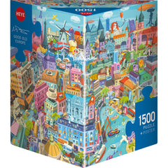 Puzzle - Heye - Triangular Box - Vidak; Good Old Europe 1500pc
