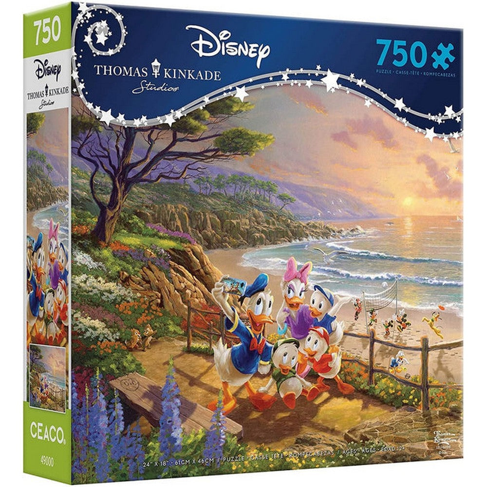 PREORDER Floor Puzzle - Thomas Kinkade - Disney - Donald and Daisy a Duck Day Afternoon 750pc