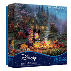 Floor Puzzle - Thomas Kinkade - Disney - Mickey and Minnie Sweetheart Campfire 750pc