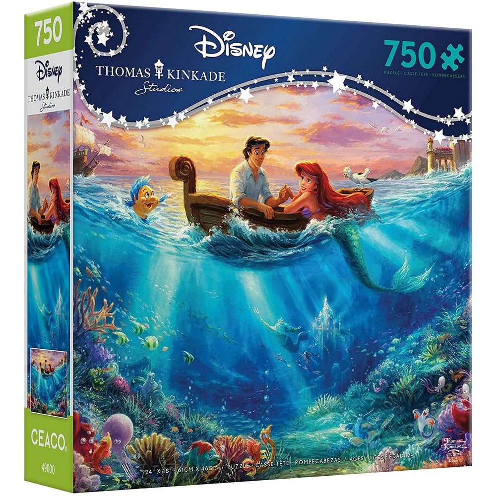 PREORDER Floor Puzzle - Thomas Kinkade - Disney - Little Mermaid Falling in Love 750pc