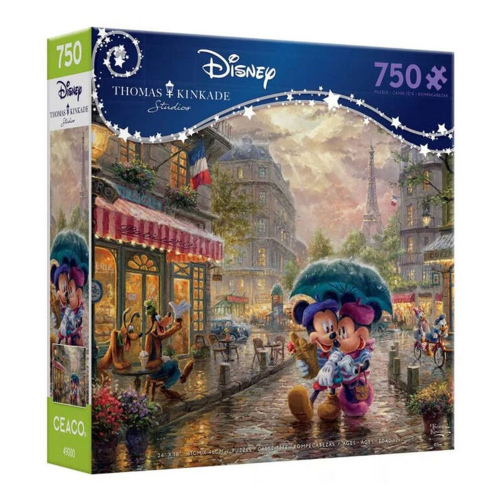 Floor Puzzle - Thomas Kinkade - Disney - Mickey and Minnie in Paris 750pc
