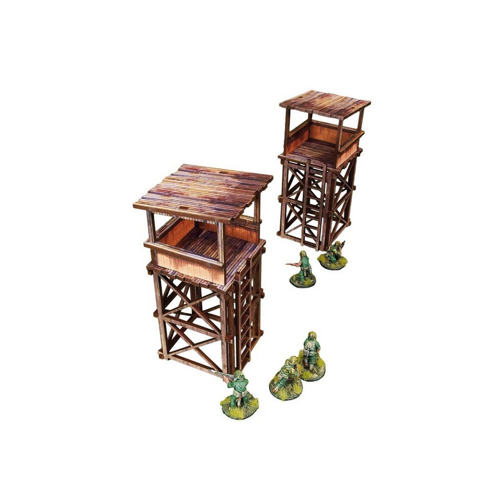 PREORDER WW2 Pacific Guard Tower (2) PREPAINTED [28mm/1:56]