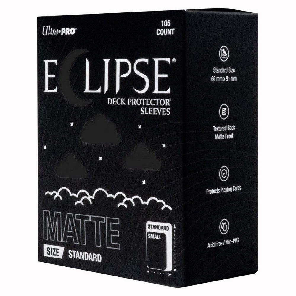 PREORDER Ultra Pro: UP16680 ECLIPSE Matte Standard DECK PROTECTOR Sleeves: Jet Black - 105ct