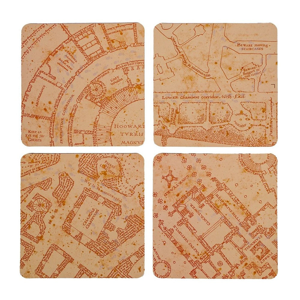 PREORDER Harry Potter: Marauders Map Heat Changing Coasters (4pcs)