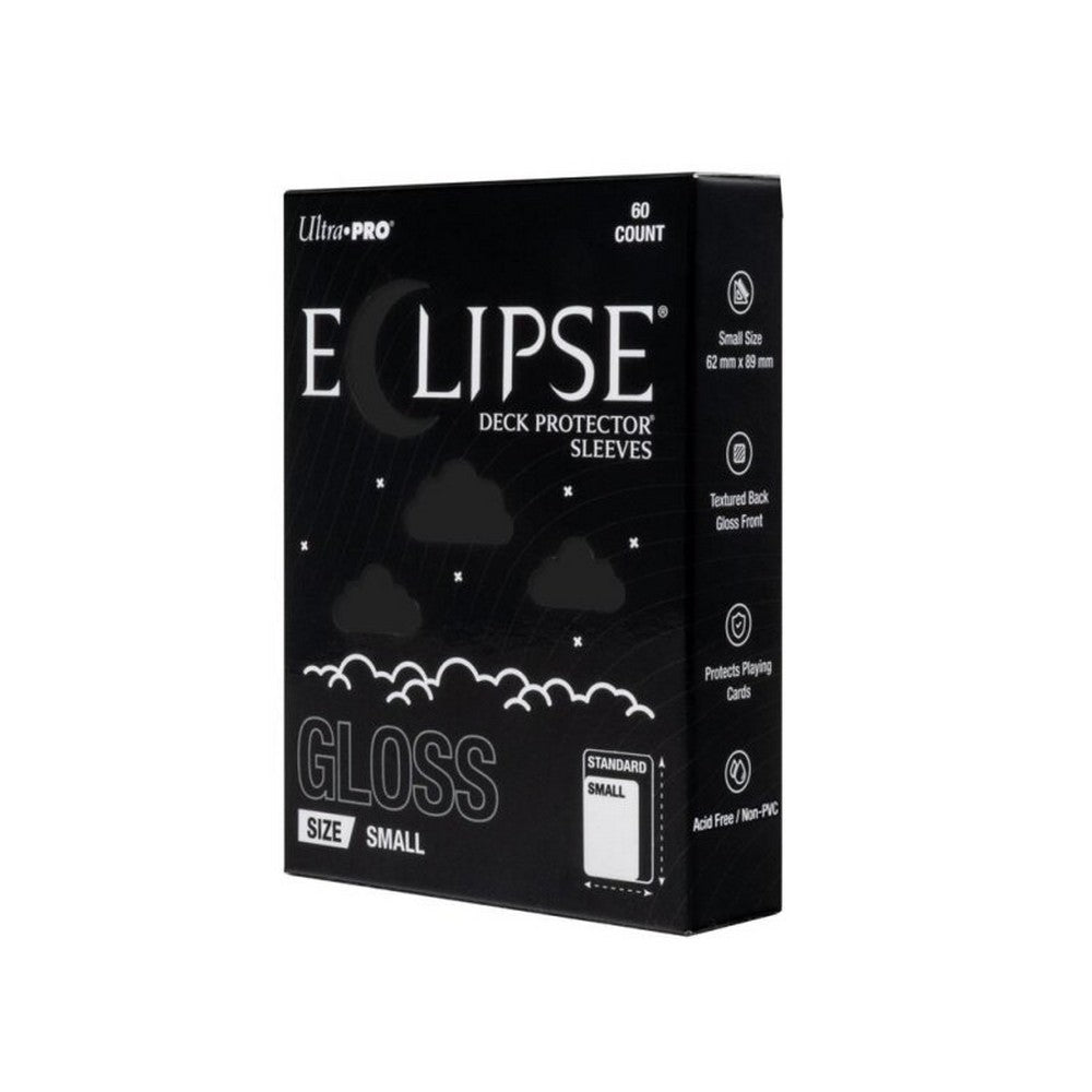 PREORDER Ultra Pro: UP16710 ECLIPSE Gloss Small DECK PROTECTOR Sleeves: Jet Black - 60ct