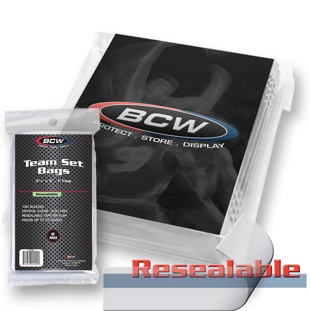 PREORDER BCW - Toploaders - Resealable Team Set Bags - 3 3/8 X 5