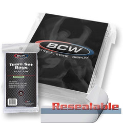 PREORDER BCW - Toploaders - Resealable Team Set Bags - 3 3/8 X 5