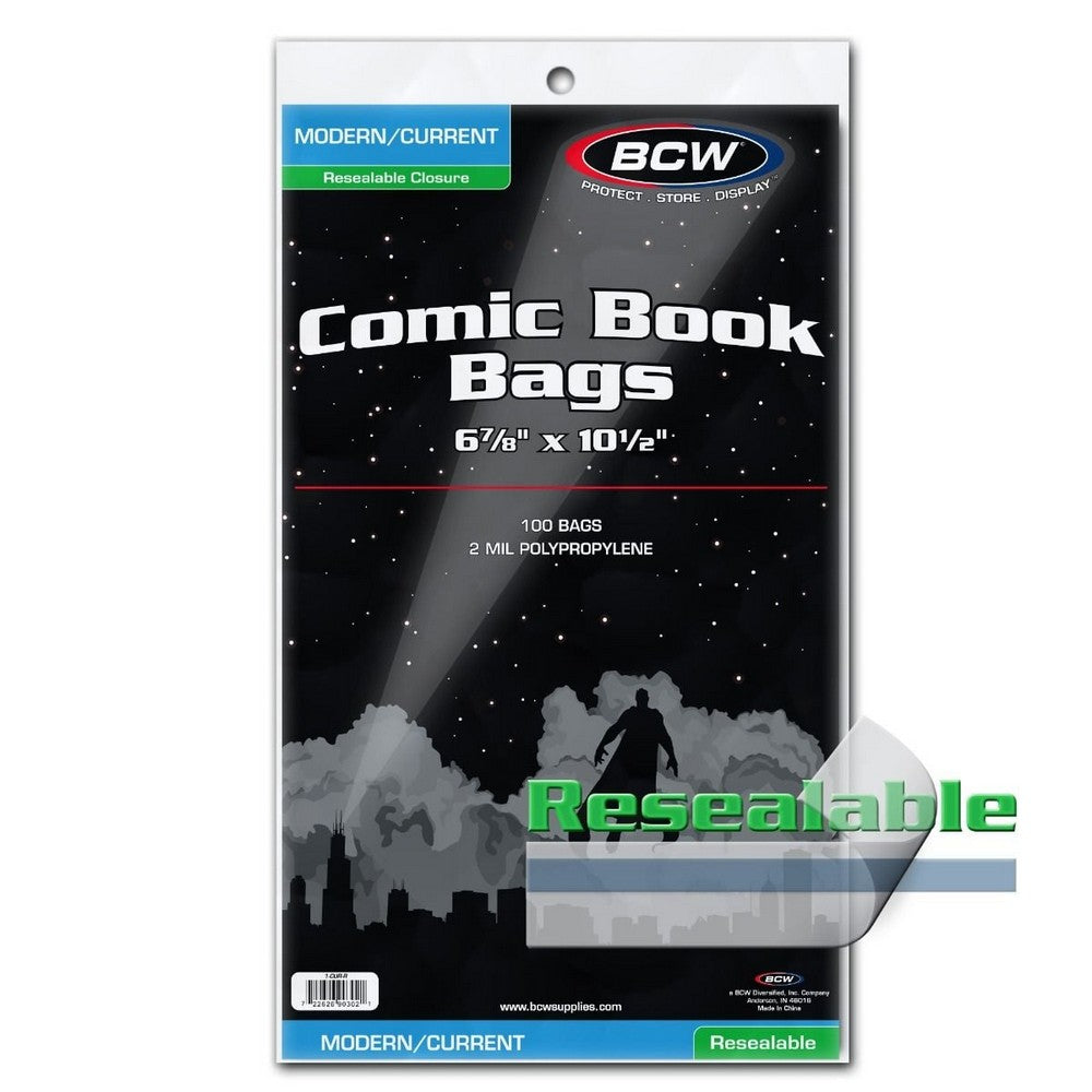 PREORDER BCW - Comic Bags - Resealable Current/Modern Bags - 6 7/8 X 10 1/2