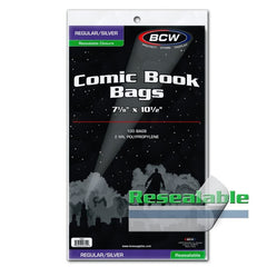 PREORDER BCW - Comic Bags - Resealable Silver/Regular Bags - 7 1/8 X 10 1/2