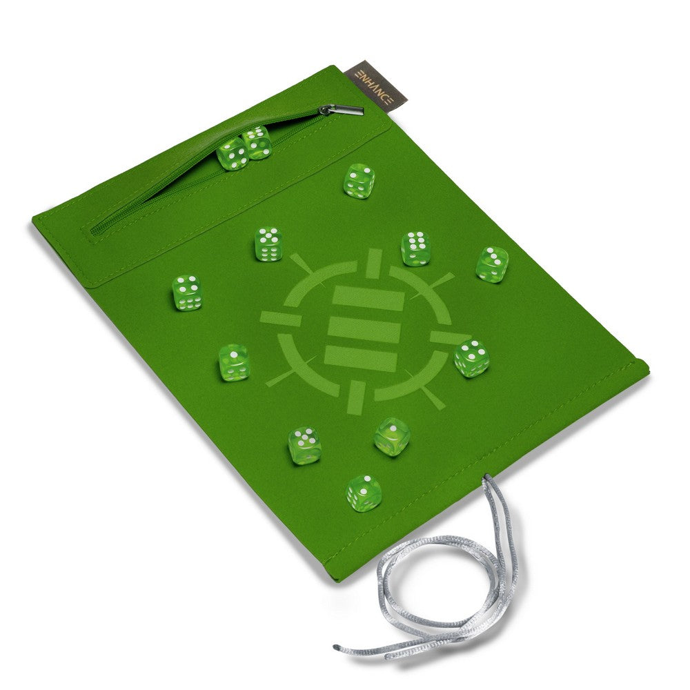 PREORDER ENHANCE Tabletop Roll on a Scroll 6-sided Dice and Rolling Mat - Green
