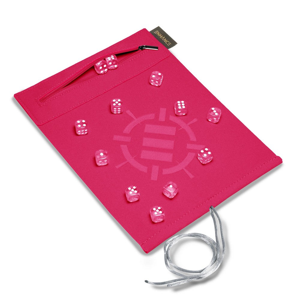 PREORDER ENHANCE Tabletop Roll on a Scroll 6-sided Dice and Rolling Mat - Pink