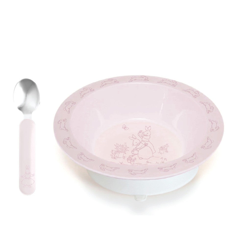 PREORDER Bunnykins Suction Bowl with Spoon - Pink