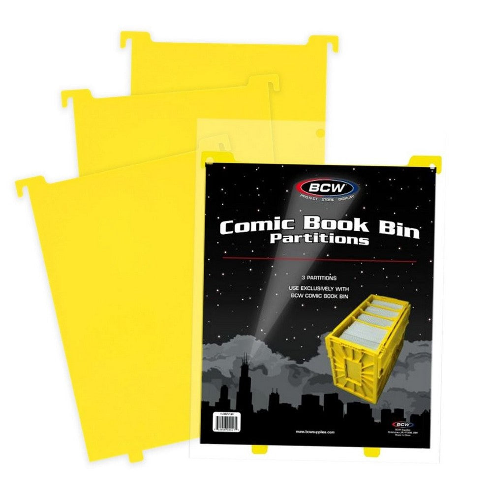 PREORDER BCW - Comic Bins - Comic Book Bin Partition - Yellow