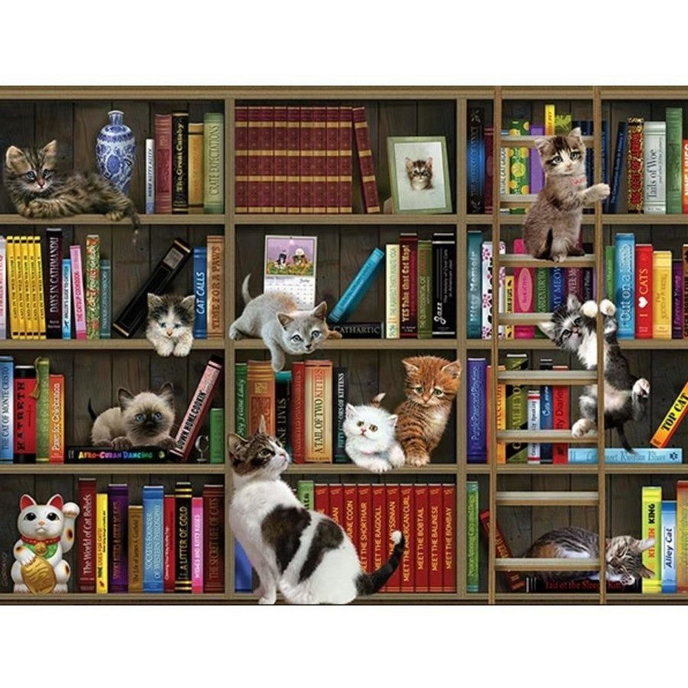 PREORDER Prime 3D Puzzles - Giordano - Kitty Library - 500pc