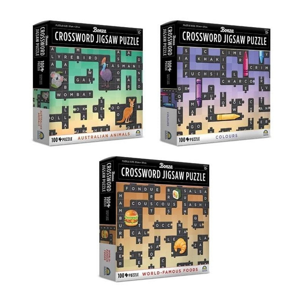 PREORDER Puzzle - Bonza Crossword Puzzles - 3 Assorted - 100pc