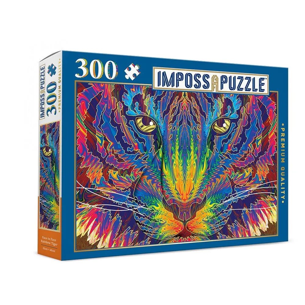 PREORDER Puzzle - ImpossApuzzle - Face to Face Rainbow Tiger - 300pc