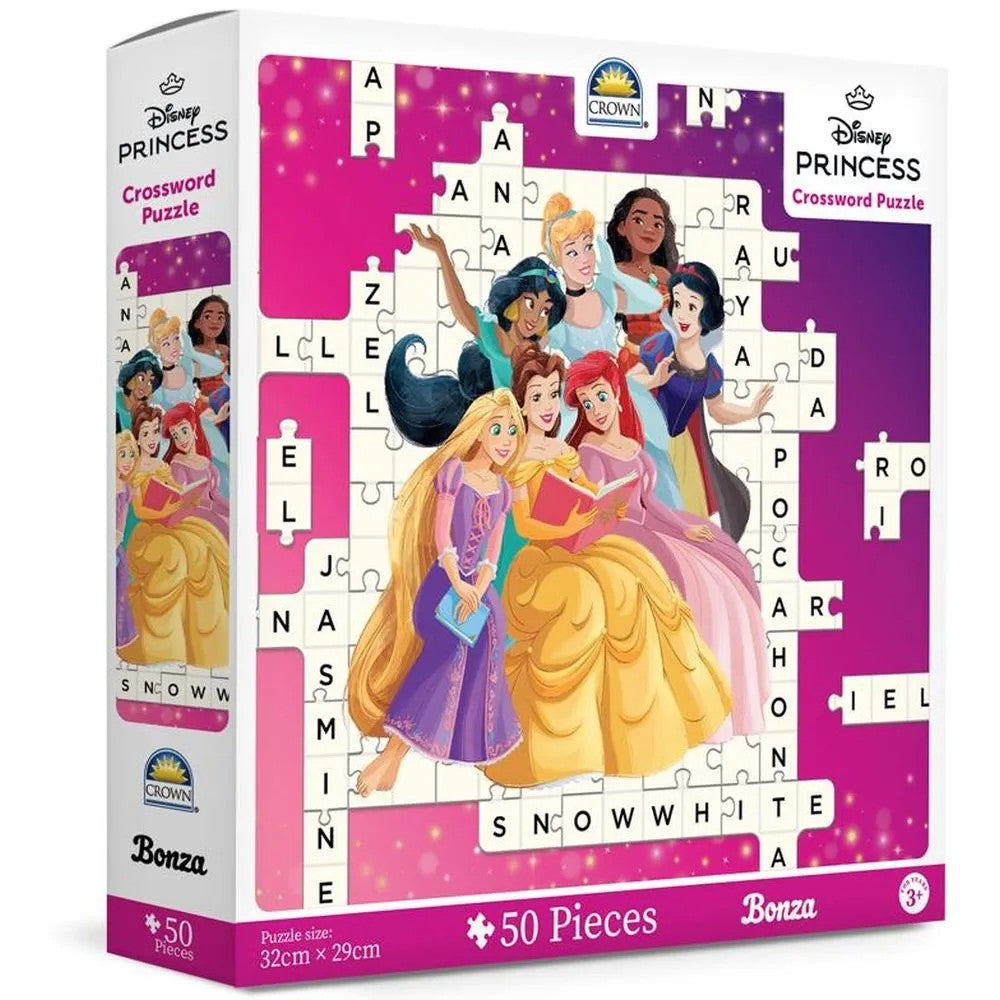PREORDER Puzzle - Bonza Junior Crossword Puzzle - Disney Princess - 50pc