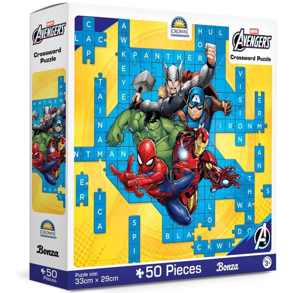 PREORDER Puzzle - Bonza Junior Crossword Puzzle - Avengers - 50pc