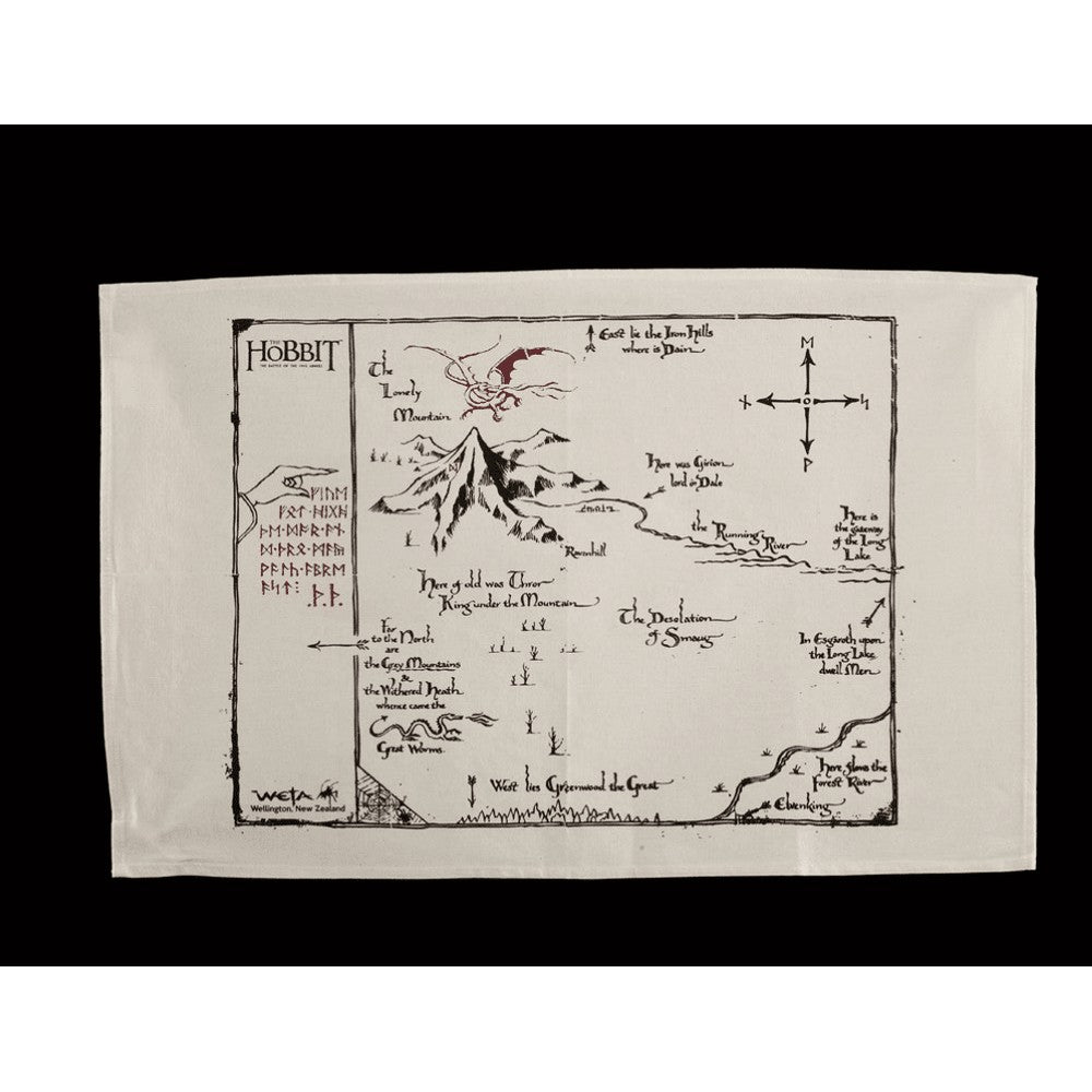 PREORDER WETA - The Hobbit Trilogy - Tea Towel - Thorins Map