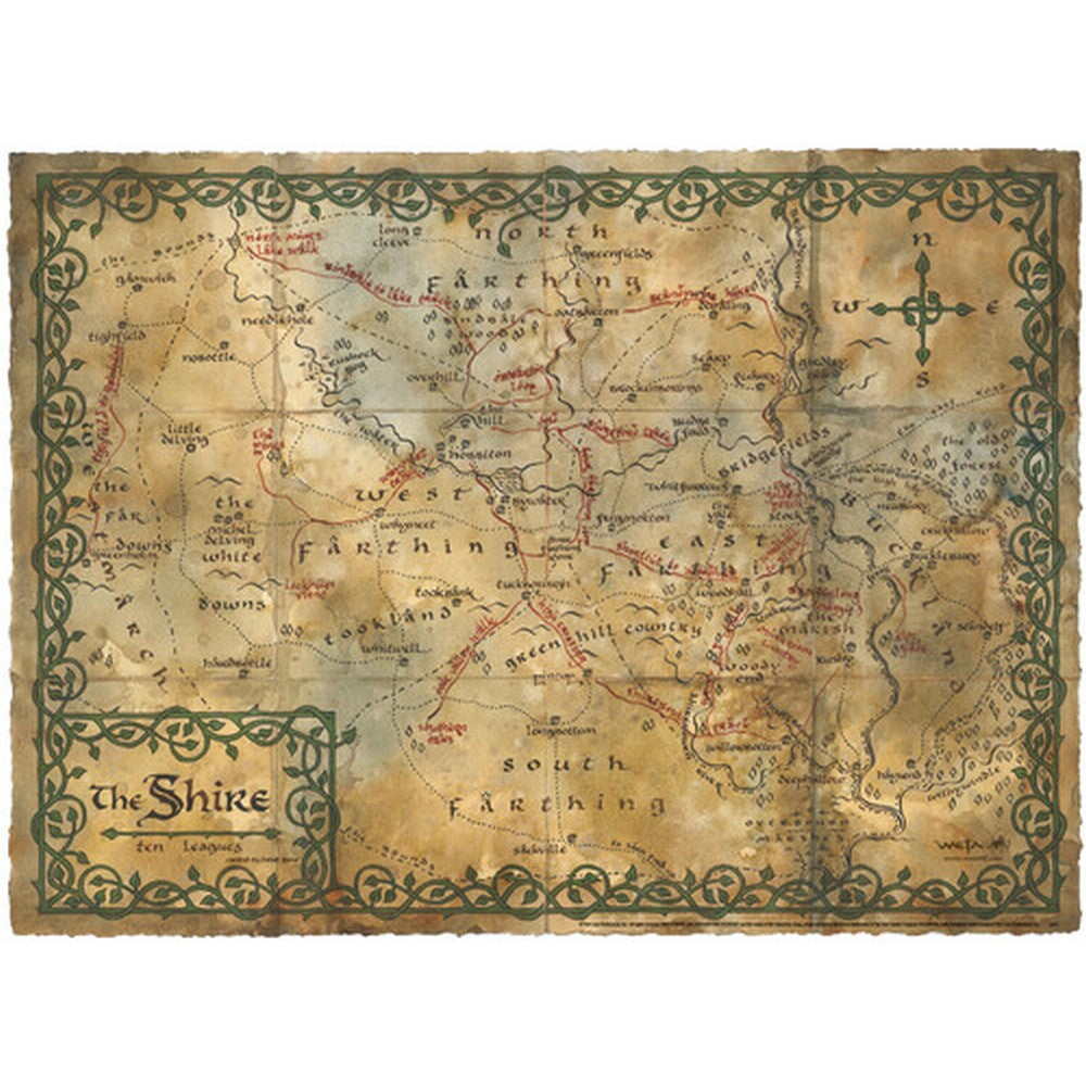 PREORDER WETA - The Hobbit Trilogy - Art Print - Map of the Shire