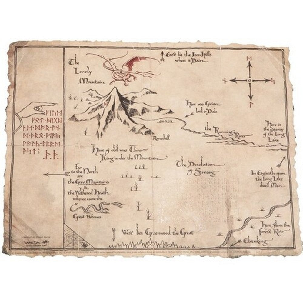PREORDER WETA - The Hobbit Trilogy - Art Print - Thorins Map