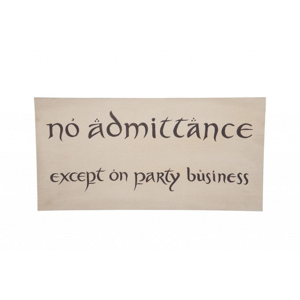 PREORDER WETA - The Hobbit Trilogy - No Admittance Sign