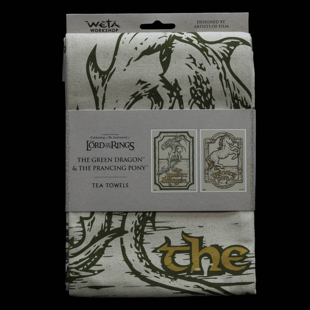 PREORDER WETA - The Lord of the Rings Trilogy - Tea Towel - Green Dragon & Prancing Pony 2PK