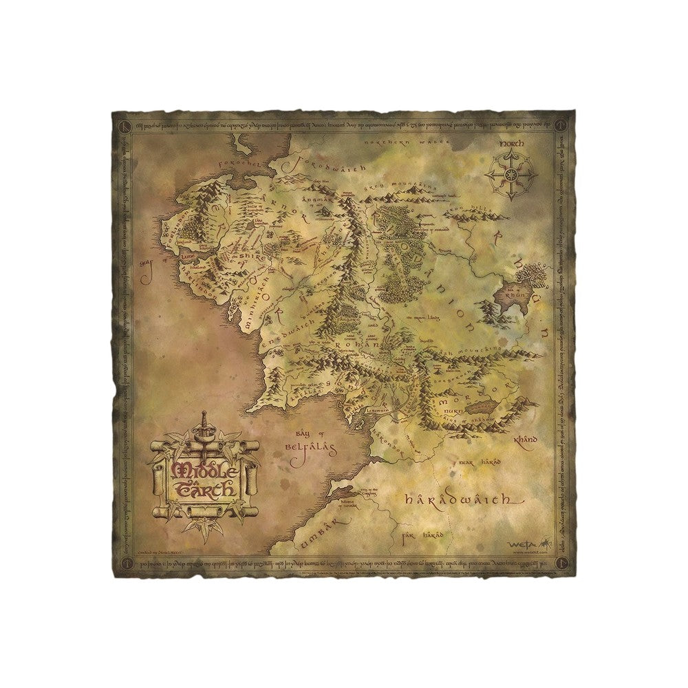 PREORDER WETA - The Lord of the Rings Trilogy - Art Print - Parchment Map of Middle-earth