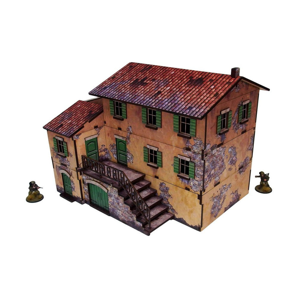 PREORDER Micro Arts Studio - WW2 Italy Large House (1) PREPAINTED [28mm/1:56]
